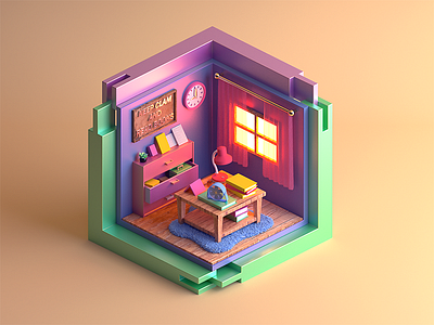 isometric room c4d