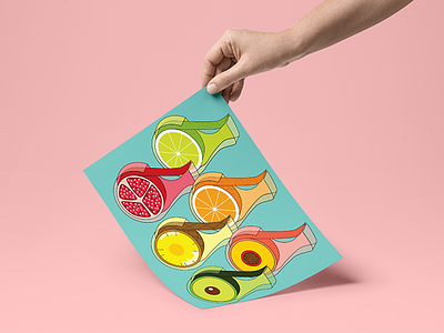 Fruit Tapes color design food illustration theory vector