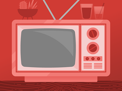 Vintage Television 1960s 60s digital illustration illustration red sixties social media television tv vintage