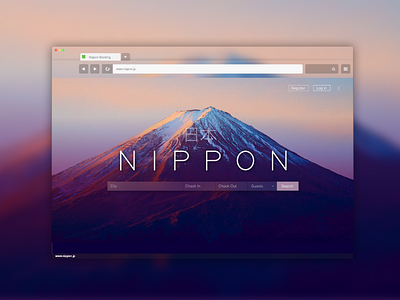 Nippon Hotel booking booking system concept home home page hotel japan landing page nippon purple