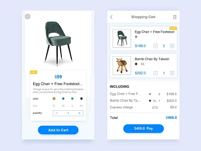 Shopping cart design app daily ui shopping cart store ui ux