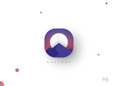 Gallery App Icon - Daily UI:: #005 app app icon bubbles color dailyui gallery gradient icon mobile mountain sun ui