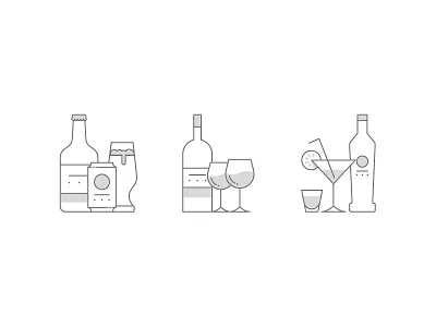 Beverage Icons beer beverage drinks icon tequila vodka wine
