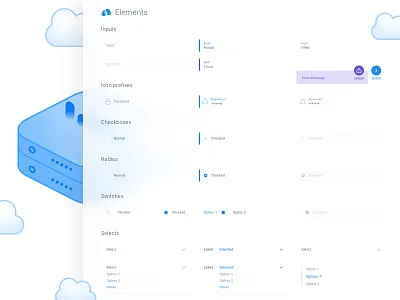 UI Elements - small preview checkbox cloud elements form guide input light radio select style switch ui