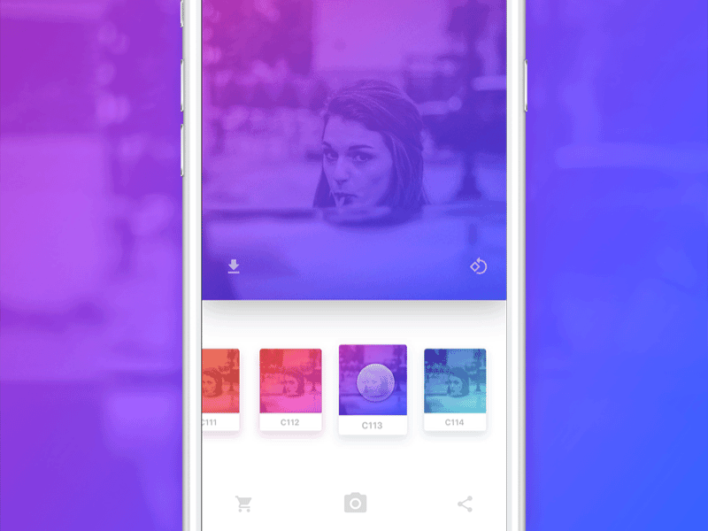 Gradient Photo Filters app filter framer gradients photo prototype