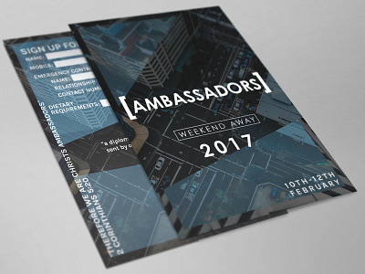 Ambassadors Promo Flyer badge black and white branding clean design graphic design lettering logo minimal packaging typography