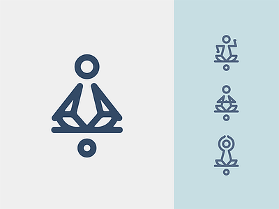 Yoga balance identity illustration line logo marks monogram simple yoga