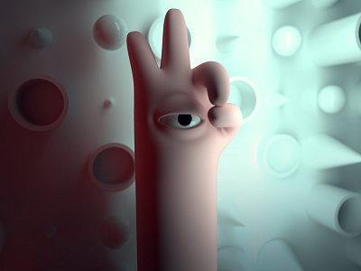 Nice cinema 4d eye hand nice render style frame