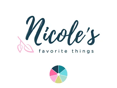 Brand Concept blue brand color wheel feminine hand drawn leaf logo navy personal brand pink script