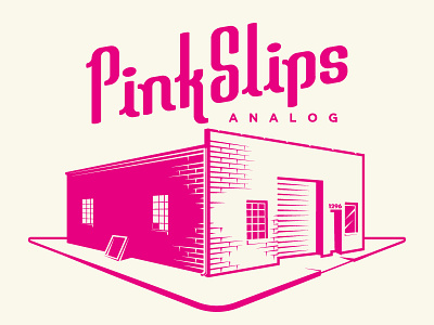 Pink Slips illustration lock up logo