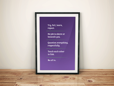 Core Values Poster core values motivation poster print