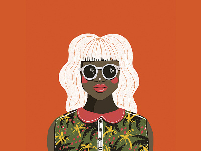 Tropical vibes girl illustration tropical