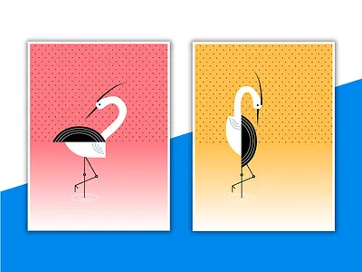 Heron Posters heron illustration poster