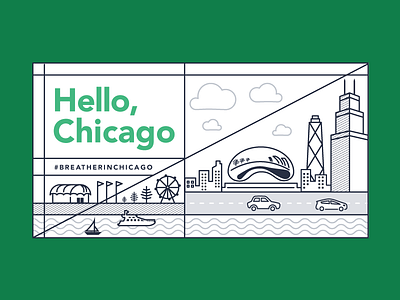 Chicago Skyline breather chicago graphic design illustration