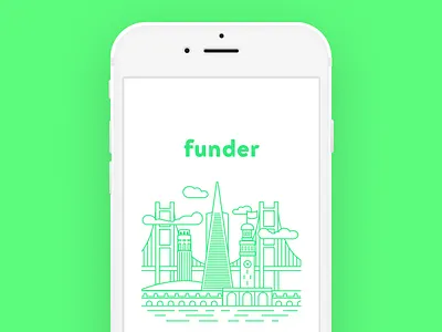 Funder Launch Illustration app branding design flat illustration logo product sketch typography ui vector