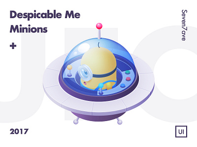 minions ufo~ icon illustration isometric minions ui ufo