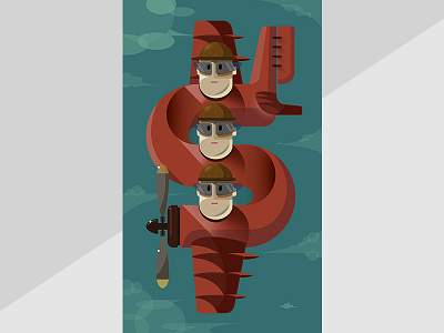 Flying 2d artwork character design digital flat design illustration