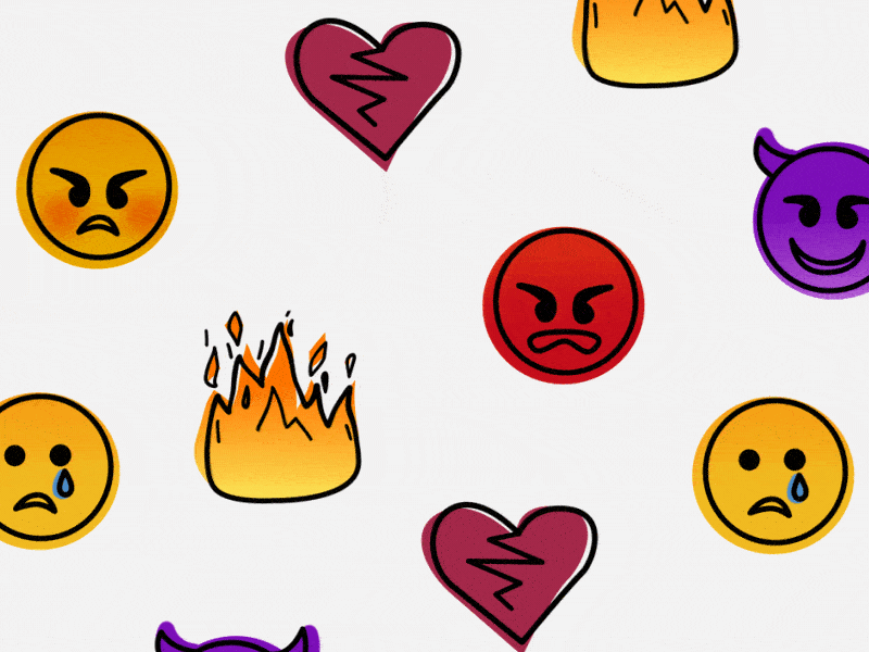 Emojis 2d angry animation broken heart devil emojis emotions feelings fire sad