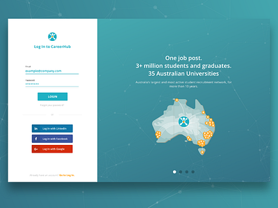 CareerHub Log In Screen 2.0 log log in log in page login sign sign in sign up sing on