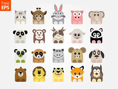 Free Vector Animal Icons animal icon animal icons cow cute dog freebie icon set icons lion pig sheep vector
