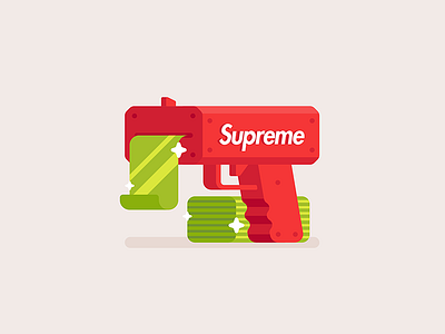 Supreme Cash Machine cash flat gun icon illustration machine money supreme