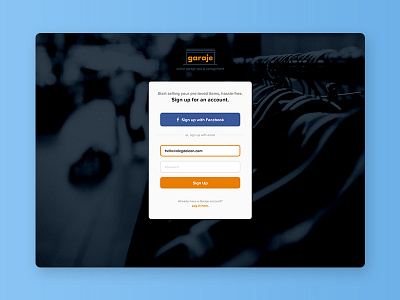 [Daily UI 001] - Garaje.ph Sign Up e commerce garahe shopping sign up ui design