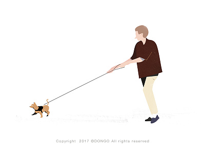 walk the dog illustration travel