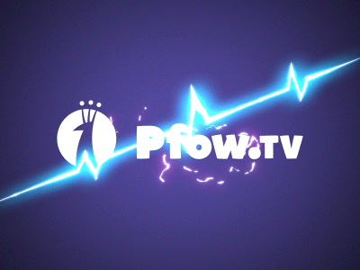 Pfow.TV // logo, branding 2d after effects animated animation brand branding clean corporate design flat design fun gif hand drawn logo logo design mark modern pfow ui vibrant