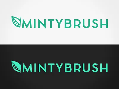 Mintybrush Logo design agency green lineart logo minimal mint minty typography