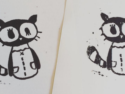 Racoon Lino Prints character character design design hand made illustration ink lino lino print paint print printing