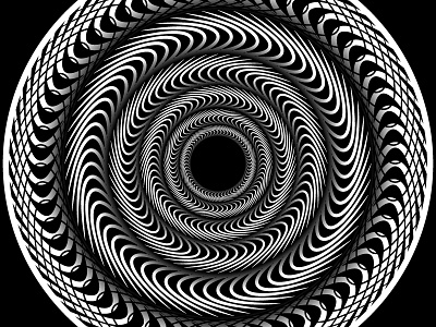 Day92- 'Hooked' 100days black and white blend tool illusion opart optical vector