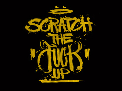 Stfu calligraphy commission design gold hand liquid logo made scratch t shrt typography work