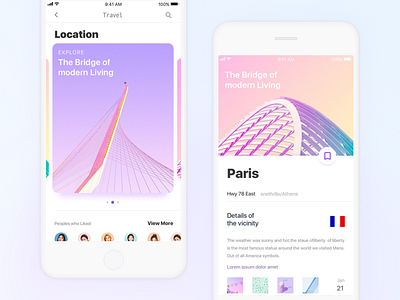 Travel-sharing app —iOS11 Version apple card color ios ios11 photo share style travel ui