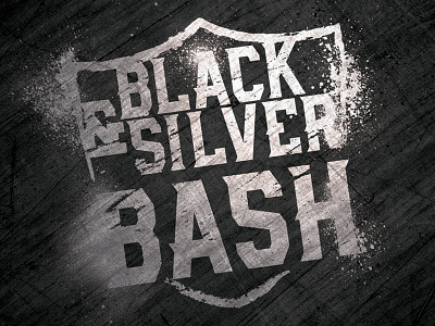 Black & Silver Bash black football grunge silver sports typography