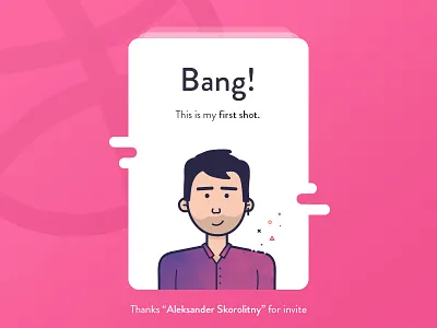 Bang! card designer first illustration invitation invite shot