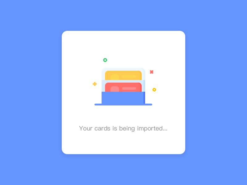 Example of Card is being imported - Loading