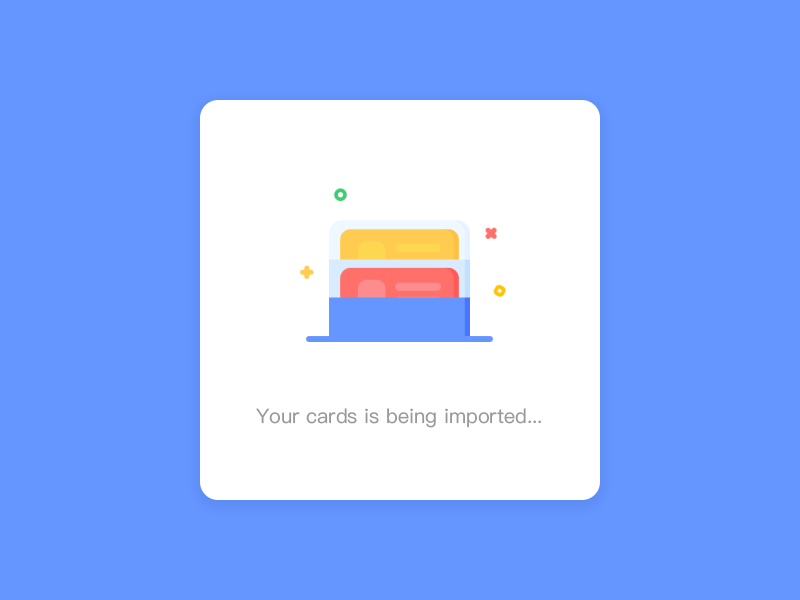 Card is being imported - Loading app card cloud file management loading motion pop ups ui user guide