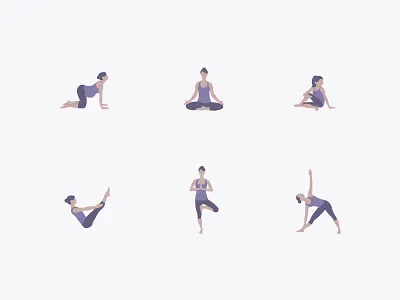 Yoga Icons icons poses vectors yoga
