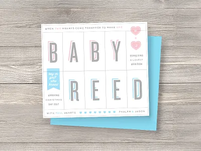 Baby Announcement announcement baby birth graphic design hearts invitation invite paper pregnancy