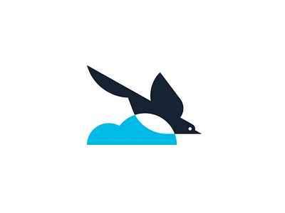 Kitura bird blue cloud logo shapes simple swift