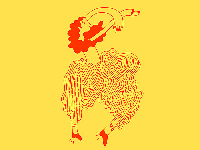 Bust a move dance dancing illustration move orange woman yellow