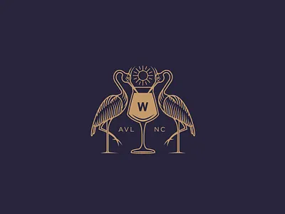 share a drink beer bird drink heron logo mark wine