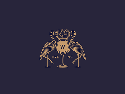 share a drink beer bird drink heron logo mark wine