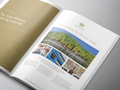 Luxury Rail Vacation Brochure clean foil gill minimal pantone print serif white