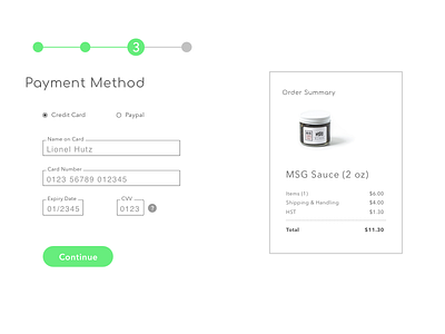 Daily UI 002 - Credit Card Payment 002 card credit creditcard dailyui food