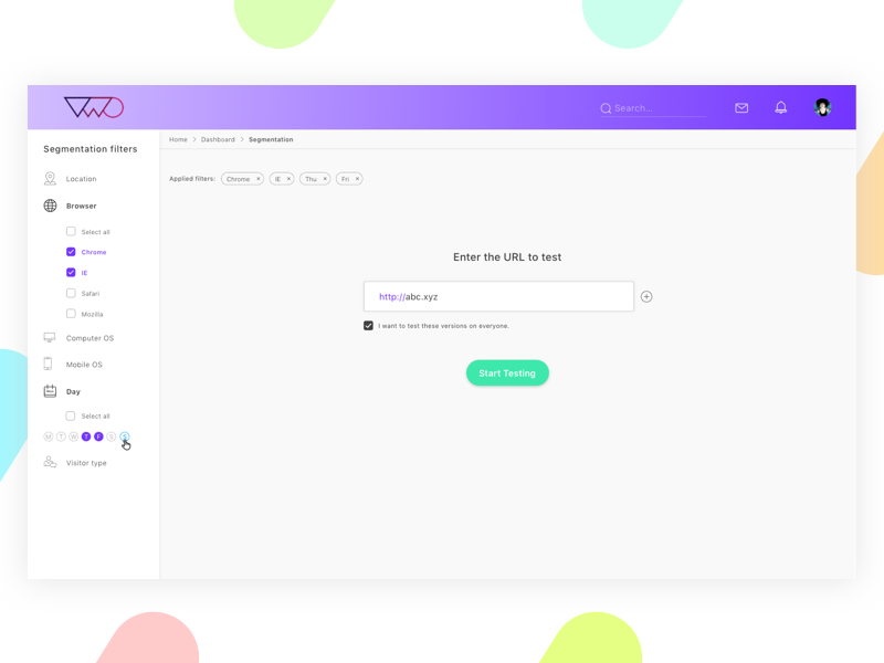 Example of A/B Testing App