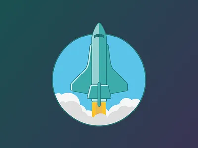 Shuttle Blast Off flat iconography icons illustration launch rocket rocket launch space space shuttle ui