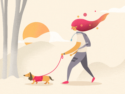 Hiking animation dachshund dog dog walking gif griffith park hair hiking los angeles particles walk cycle walking