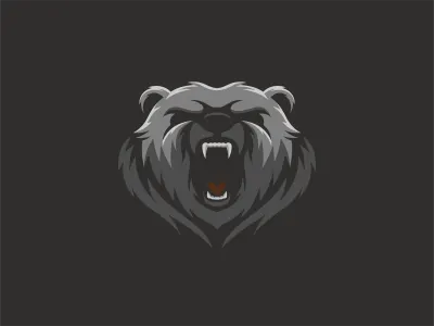 Angry Bear badge bear e sport logo polar shield sport