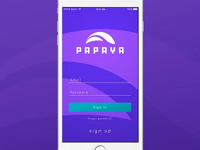 Payaya App Login 001 app appdesign dailyui digital purple teal uidesign waves